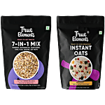 True Elements 7-In-1 Super Seeds & Nut Mix, 250 g + Whole Grain Instant Oats, 200 g Combo (2 Items)