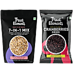True Elements 7-in-1 Super Seeds & Nut Mix 250 g + Dried Cranberries 20 g Pouch Combo 2 Items