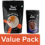 True Elements Rolled Oats - Gluten Free 1 Kg + Baked Granola Almonds & Dark Chocolate 30 g Combo 2 Items