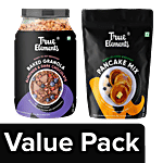 True Elements Baked Granola - Almonds & Dark Chocolate 900g + Ready To Cook - Pancake Mix250 g Combo 2 Items