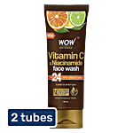 Wow Skin Science Brightening Vitamin C Face Wash - Fade Age Spots, Reduce Fine Lines 2x100 ml (Multipack)