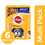 Pedigree Adult Wet Dog Food - Grilled Liver Chunks Flavour In Gravy With Vegetables 6 x 70 g Multipack