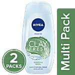 Nivea Clay Fresh Shower Gel - Ginger & Basil 2x250 ml (Multipack)