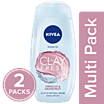 Nivea Clay Fresh Shower Gel - Hibiscus & Grapefruit 2x250 ml (Multipack)