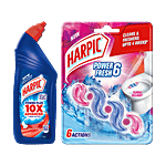 Harpic Disinfectant Toilet Cleaner, Original 1 L + Power Fresh 6, Floral Delight 35 g Combo 2 Items