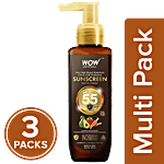 Wow Skin Science Sunscreen Spf 55 Lotion - Uva & Uvb Protection 3x100 ml (Multipack)