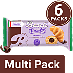 Bauli Moonfils - Choco Cream, Vegetarian, Centre Filled Puff Rolls, Italian Recipe 6x50 g Multipack