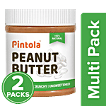 Pintola All Natural Peanut Butter - Unsweetened, Crunchy 2x350 g Multipack