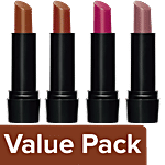 Elle 18 Color Pops Matte Lip Colour - Choco Crisp + Rust Sienna + Pink Show + Mauve Date Combo 4 Items