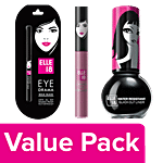 Elle 18 Eyeliner + Kajal + Lilac Liquid Lip Colour Combo 3 Items