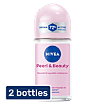 Nivea Pearl & Beauty Women Deodorant Roll-On - For Smooth & Beautiful Underarms 2x50 ml (Multipack)