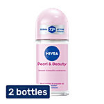Nivea Pearl & Beauty Women Deodorant Roll-On - For Smooth & Beautiful Underarms 2x50 ml (Multipack)