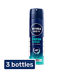 Nivea Fresh Ocean Deodorant - 48H Long-Lasting Freshness With Fresh Aqua Scent 3x150 ml (Multipack)