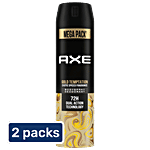 Axe Gold Temptation Body Spray Deodorant - Exotic Spiced Fragrance, Long Lasting 2x215 ml (Multipack)