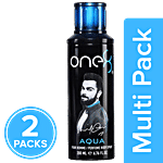 One8 By Virat Kohli Perfume Body Spray - Aqua, Long Lasting Fragrance, For Men 2x200 ml (Multipack)