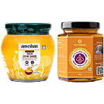 Anveshan A2 Vedic Bilona Cow Ghee 500 ml + Raw Organic Multi-Floral Honey 500 ml Combo 2 Items