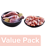 fresho! Chicken Curry Cut Without Skin 450g + Chicken Drumstick Without Skin 450g Combo 2 Items