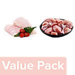 fresho! Chicken Curry Cut Without Skin 450g + Basa Fish Fillet 450g Combo 2 Items