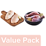 fresho! Chicken Breast - Boneless 450g + Chicken Drumstick Without Skin 450g Combo 2 Items