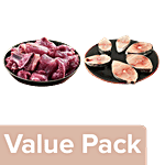 fresho! Mutton - Curry Cut 450g + Seer Fish Large Steak/Slice 450g Combo 2 Items