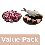 fresho! Mutton - Curry Cut 450g + Catla Fish Large Curry Cut/Bengali Cut 450g Combo 2 Items