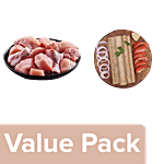 fresho! Chicken Curry Cut Without Skin 450g + Chicken Seekh Kabab Regular 450g Combo 2 Items