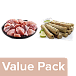 fresho! Chicken Curry Cut Without Skin 450g + Chicken Seekh Kabab Nawabi 450g Combo 2 Items