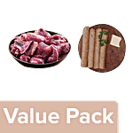 fresho! Mutton - Curry Cut 450g + Chicken Seekh Kabab Malai N Cheese 450g Combo 2 Items