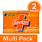Savlon Glycerin Soap Bar With Germ Protection & Moisturisation, For Soft & Supple Skin 2x125 g (Multipack)