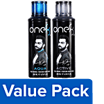 One8 By Virat Kohli Perfume Body Spray (Aqua, Active), 200 ml Combo 2 Items