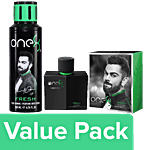 One8 By Virat Kohli Eau De Parfum - Fresh, 100 ml + Perfume Body Spray - Fresh, 200 ml Combo 2 Items