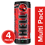 Hell Energy Drink - Classic, Caffeinated Beverage 250 ml (Pack of 4)