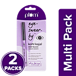 Plum Eye-Swear-By Kohl Kajal - Creamy, Smudge-Proof, Water-Proof 2X0.35 g Deep Black (Multipack)