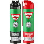 Baygon Max Mosquito & Fly Killer Spray FIK + Max Cockroach Killer Spray CIK,Each 400ml Combo 2 Items