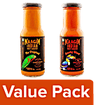 NAAGIN Original Indian Hot Chilli Medium + Bhoot Chilli Extra Spicy Sauce, Each 230g Combo 2 Items