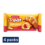 Britannia Treat Croissant - Mixed Fruit, soft, 100% Veg 4x50.5 g Multipack