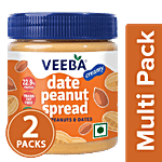 Veeba Date Peanut Spread - Creamy, Trans Fat Free, 22.9% Protein 2X340 g Multipack