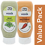 Veeba Mayonnaise - Mint 300 g + Chipotle Southwest Dressing 300 g Combo 2 Items