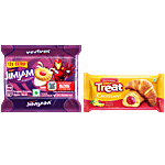 Britannia Treat JimJam Cream Biscuits 150 g + Treat Croissant - Mixed Fruit, Veg 47 g Combo 2 Items