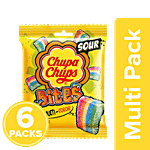 Chupa Chups Sour Bites - Mixed Fruit Flavour, Soft & Chewy Toffee 6x61.6 g Multipack