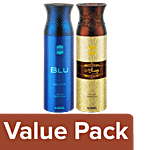 Ajmal Ajmal Blu Homme & Wisal Dhahab Deo Spray Gift For Men (200 ml, Pack of 2) Combo 2 Items