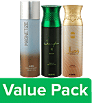 Ajmal Ajmal Magnetize, Sacrifice II & Wisal Deos for Men & Women each 200 ML Combo 3 Items