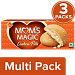 Sunfeast Moms Magic Cashew Fills Centre-Filled Cookies With Cashew & Molten Crème - Tea-Time Snack 75 g (Pack of 3)