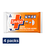 Savlon Germ Protection Wipes - Multi-Purpose, Hands, Body & Surfaces 4 x 10 pcs Multipack