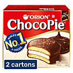 Orion Choco Pie - Chocolate Coated Soft Biscuit 336 g (Pack of 2)