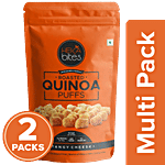 Heka Bites Roasted Quinoa Puffs - Tangy Cheese, Low Calorie & Healthy Snack 2 x 35 g Multipack