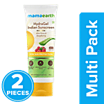 Mamaearth HydraGel Indian Sunscreen SPF 50 With Aloe Vera & Raspberry For Sun Protection 2 x 50 g Multipack