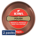 Kiwi Shoe Polish - Dark Tan Leather 2 x 40 g Multipack