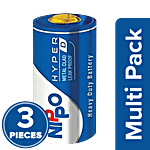 Nippo Battery - Hyper, D, 1U, Hyper, Heavy Duty 3 x 1 pc Multipack