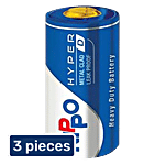Nippo Battery - Hyper, D, 1U, Hyper, Heavy Duty 3 x 1 pc Multipack